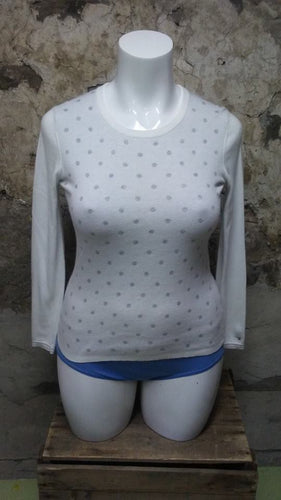 Chandail blanc à pois gris Tommy Hilfiger M