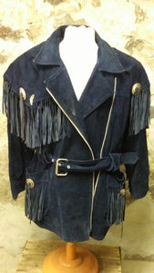 Manteau de cuir vintage Rock'n'Blue By Mondo Pelle M