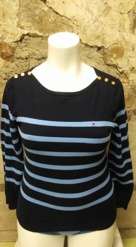 Chandail bleu marin rayé de Tommy Hilfiger XL
