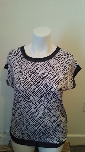 Chandail rayé noir et blanc Addition Elle 1XL