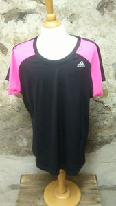 T-shirt noir et rose Adidas L