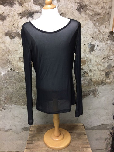 Chandail transparent noir Terra Nostra M